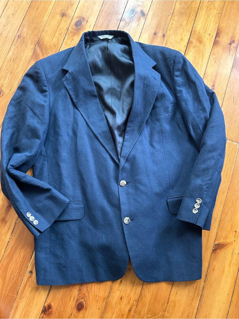 Eddie Bauer cotton linen blue sports coat blazer 44r